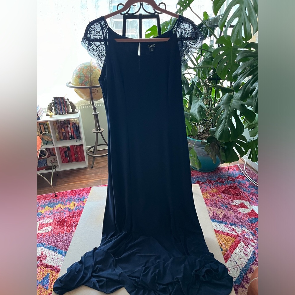 Fitted Formal Navy Dress